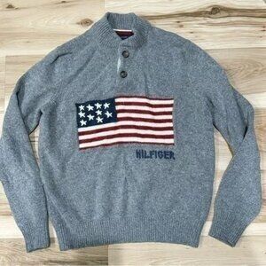 Vintage Tommy Hilfiger Wool Blend Flag Sweater Men’s Small